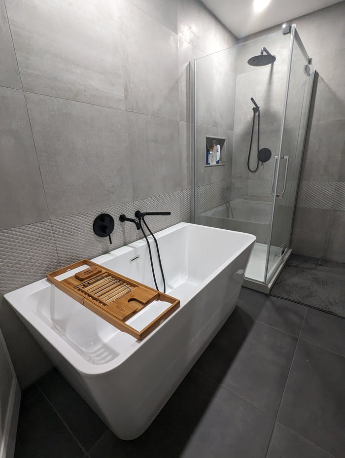 salle de bain complet style béton
